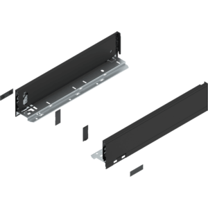 LEGRABOX pure Zarge, H=90.5 mm, NL=400 mm, carbonschwarz matt, links/rechts