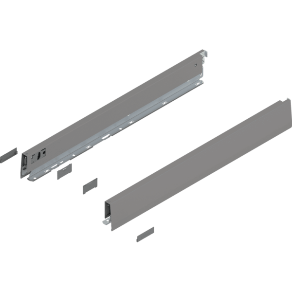 MERIVOBOX Zarge, Höhe N (68,5 mm) NL=550 mm, l/r inkl. Abdeckk., indiumgrau