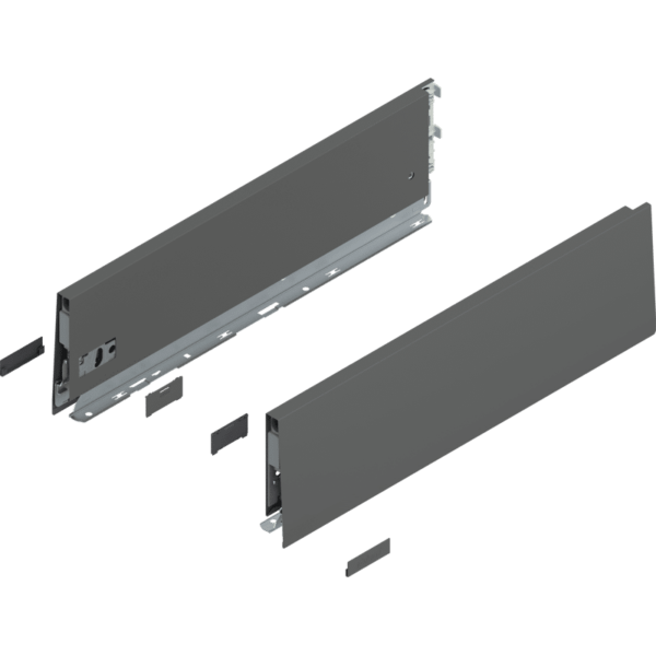 MERIVOBOX Zarge, Höhe K (129 mm), NL=450 mm, l/r inkl. Abdeckk., oriongrau