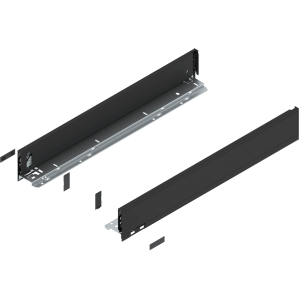 LEGRABOX pure Zarge, H=90.5 mm, NL=600 mm, carbonschwarz matt, links/rechts