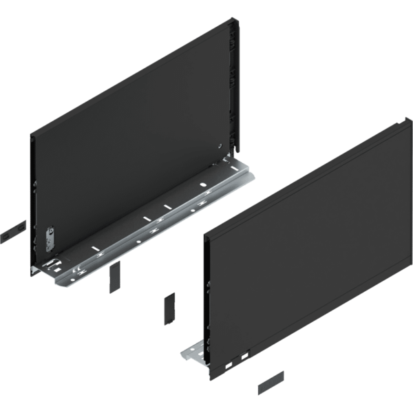 LEGRABOX pure Zarge, H=241 mm, NL=400 mm, carbonschwarz matt, links/rechts