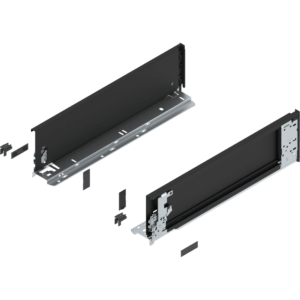 LEGRABOX pure Zarge (innen) H=128.5mm NL=450mm, carbonschwarz matt, links/rechts