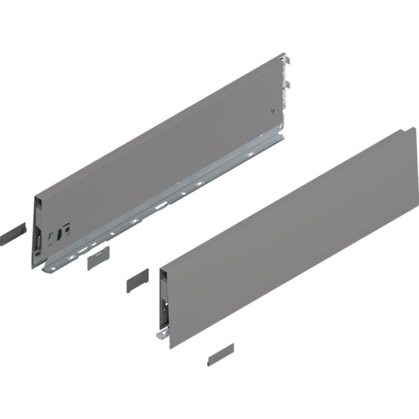 MERIVOBOX Zarge, Höhe K (129 mm), NL=500 mm, l/r inkl. Abdeckk., indiumgrau