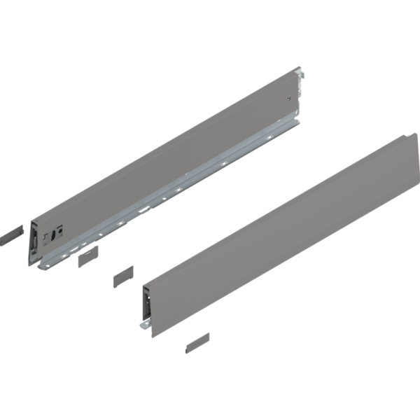 MERIVOBOX Zarge, Höhe M (91 mm), NL=600 mm, l/r inkl. Abdeckk., oriongrau