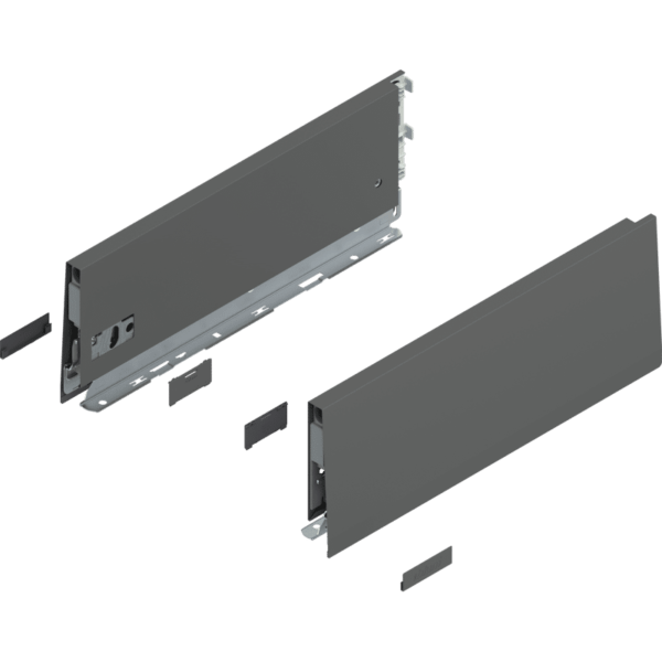 MERIVOBOX Zarge, Höhe K (129 mm), NL=350 mm, l/r inkl. Abdeckk., oriongrau