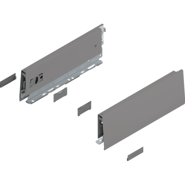 MERIVOBOX Zarge, Höhe M (91 mm), NL=270 mm, l/r inkl. Abdeckk., indiumgrau