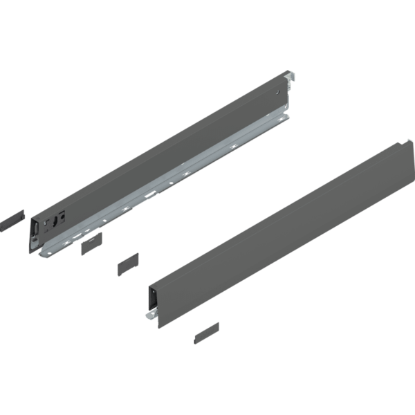 MERIVOBOX Zarge, Höhe N (68,5 mm) NL=550 mm, l/r inkl. Abdeckk., oriongrau