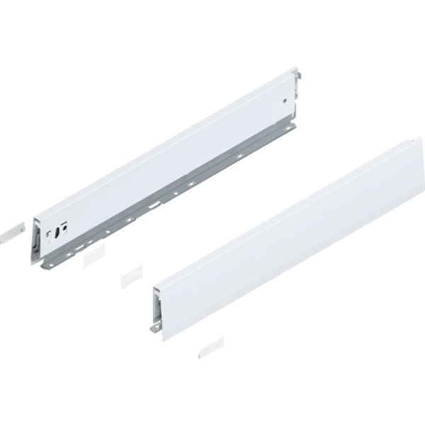 MERIVOBOX Zarge, Höhe M (91 mm), NL=550 mm, l/r inkl. Abdeckk., seidenweiß