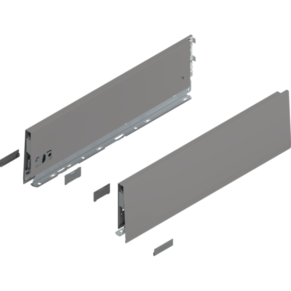 MERIVOBOX Zarge, Höhe K (129 mm), NL=450 mm, l/r inkl. Abdeckk., indiumgrau