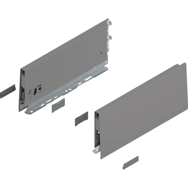 MERIVOBOX Zarge, Höhe K (129 mm), NL=300 mm, l/r inkl. Abdeckk., indiumgrau