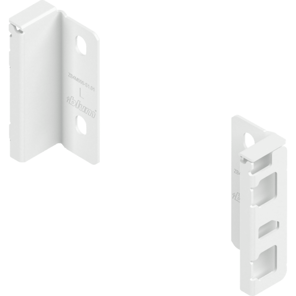 MERIVOBOX Holzrückwandhalter, Höhe M (108 mm), links/rechts, seidenweiß