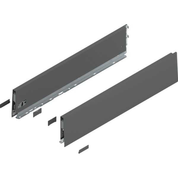 MERIVOBOX Zarge, Höhe K (129 mm), NL=600 mm, l/r inkl. Abdeckk., oriongrau
