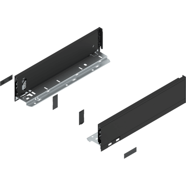 LEGRABOX pure Zarge, H=90.5 mm, NL=350 mm, carbonschwarz matt, links/rechts