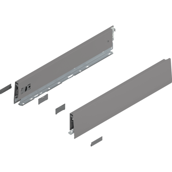 MERIVOBOX Zarge, Höhe M (91 mm), NL=450 mm, l/r inkl. Abdeckk., indiumgrau