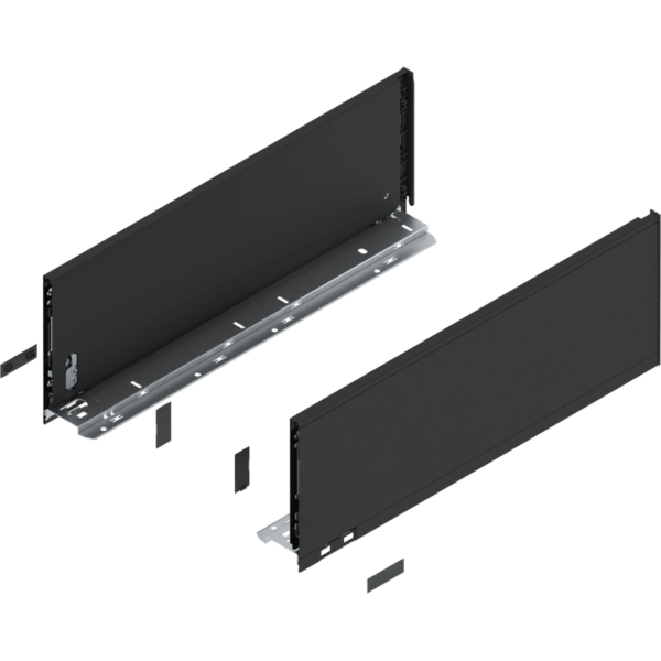 LEGRABOX pure Zarge, H=177 mm, NL=500 mm, carbonschwarz matt, links/rechts