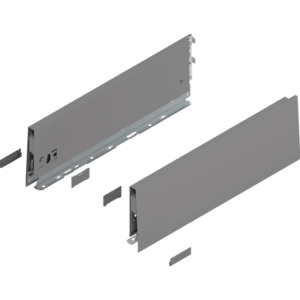 MERIVOBOX Zarge, Höhe K (129 mm), NL=400 mm, l/r inkl. Abdeckk., indiumgrau