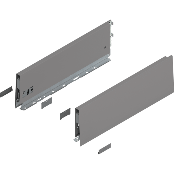 MERIVOBOX Zarge, Höhe K (129 mm), NL=400 mm, l/r inkl. Abdeckk., indiumgrau
