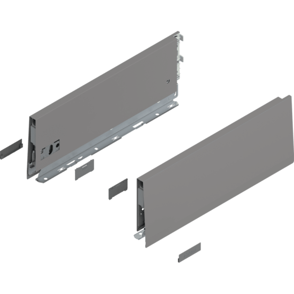 MERIVOBOX Zarge, Höhe K (129 mm), NL=350 mm, l/r inkl. Abdeckk., indiumgrau