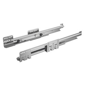 Bild der Actro Auszugsführung mit Silent System und Push to Open Silent, 60 kg Tragkraft, 650 mm Länge, ideal für grifflose Möbel in Küchen, Büros und Wohnräumen.