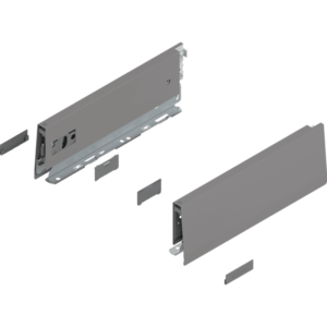MERIVOBOX Zarge, Höhe M (91 mm), NL=600 mm, l/r inkl. Abdeckk., indiumgrau