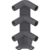 Tablareckstütze 3-fach RAL 7037