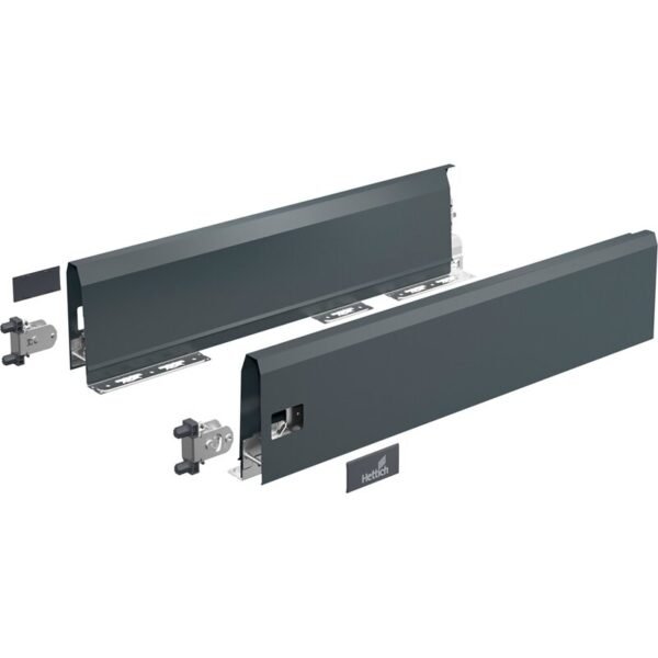 HETTICH Schubkastenzarge ArciTech ArciTech Set Zarge mit einer Höhe von 126 mm und einer Länge von 270 mm, in anthrazit, links und rechts einsetzbar, stabil und langlebig, KREAKTIVMOEBEL, GmbH