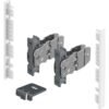 Detailaufnahme des AvanTech YOU Innenschubkasten-Frontverbinders 9257615 in Weiß. Ideal für stabile Verbindungen in modernen Schubkastensystemen.