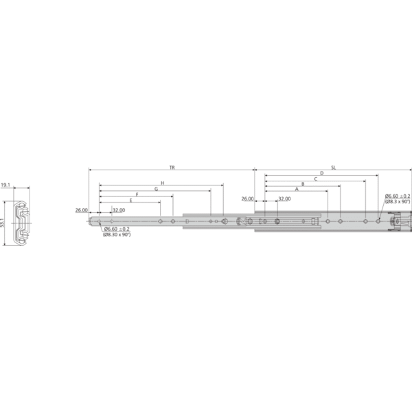 ACCURIDE Kugelauszug Vollauszug Typ 5321SC