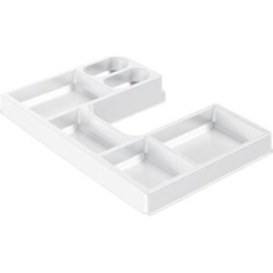 Marke: Hettich Modell: OrgaTray 510 (Art.-Nr. 09207046) Material: Hochwertiger Kunststoff Farbe: Neutral / Grau (je nach Variante) Breitenvariabel: Einsetzbar ab 550 mm Korpusbreite Nennlänge: 350 mm Höhe: 35 mm (zzgl. Bodenabdeckung) Einsatzbereich: Schubladen in Küche, Büro, Werkstatt Pflegeleicht: Glatte Oberfläche für einfache Reinigung Besonderheiten: Stabil, langlebig, optimal für Schubladenorganisation KREAKTIVMOEBEL, KRE, Aktiv, Möbel