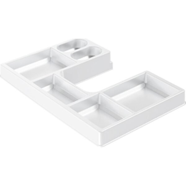 Marke: Hettich Modell: OrgaTray 510 (Art.-Nr. 09207046) Material: Hochwertiger Kunststoff Farbe: Neutral / Grau (je nach Variante) Breitenvariabel: Einsetzbar ab 550 mm Korpusbreite Nennlänge: 350 mm Höhe: 35 mm (zzgl. Bodenabdeckung) Einsatzbereich: Schubladen in Küche, Büro, Werkstatt Pflegeleicht: Glatte Oberfläche für einfache Reinigung Besonderheiten: Stabil, langlebig, optimal für Schubladenorganisation KREAKTIVMOEBEL, KRE, Aktiv, Möbel