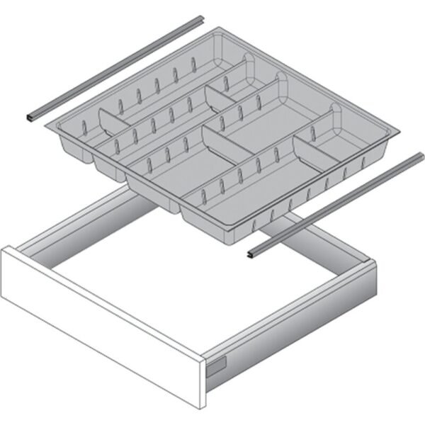 Hettich 9135408 Schubkasten Randprofil Set ArciTech NL500mm L500mm chromoptik