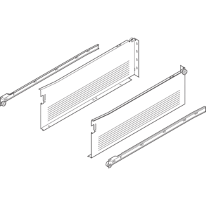 Metabox Teilauszug 550mm Zargenhöhe 150mm, RAL9001 Schraubversion