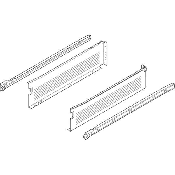 Metabox Teilauszug 450mm C15 Zargenhöhe 118mm, RAL9001 Steckversion