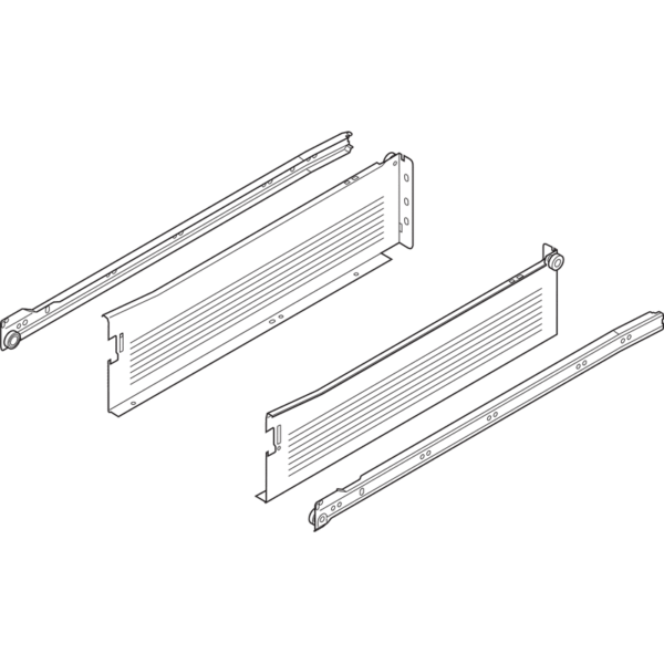 Metabox Teilauszug 450mm Zargenhöhe 118mm, RAL9001 Schraubversion