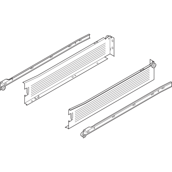Metabox Teilauszug 400mm C15 Zargenhöhe 86mm, RAL9001 Steckversion