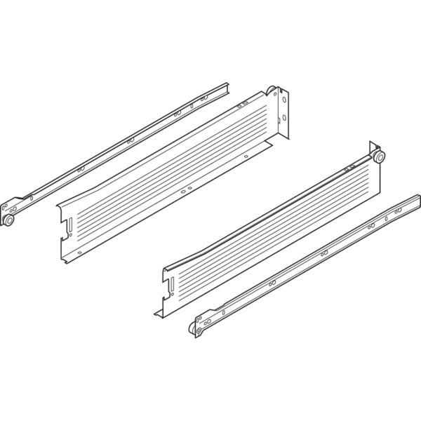Metabox Teilauszug 500mm Zargenhöhe 86mm, RAL9001 Schraubversion