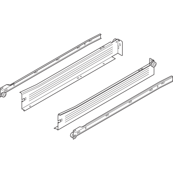 Metabox Teilauszug 400mm Zargenhöhe 54mm, RAL9001 Schraubversion