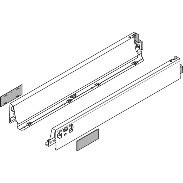 TANDEMBOX Zarge, Höhe N (68 mm), NL=500 mm, links/rechts, RAL 9006