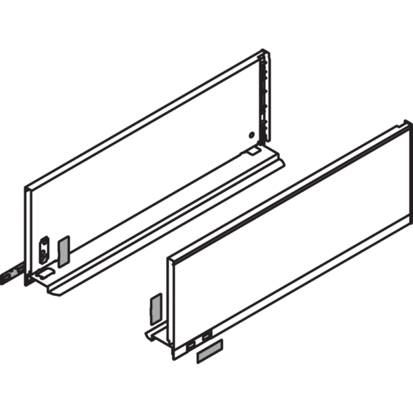 LBX Zargen pure H= 176,8mm NL 350mm, Inox