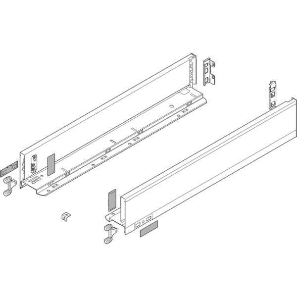 LEGRABOX pure Zarge, H=90.5 mm, NL=300 mm, carbonschwarz matt, links/rechts