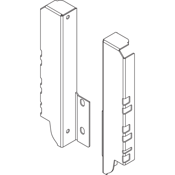 TBX Holzrückwandhalter für Spülenauszug Höhe C 192 mm grau