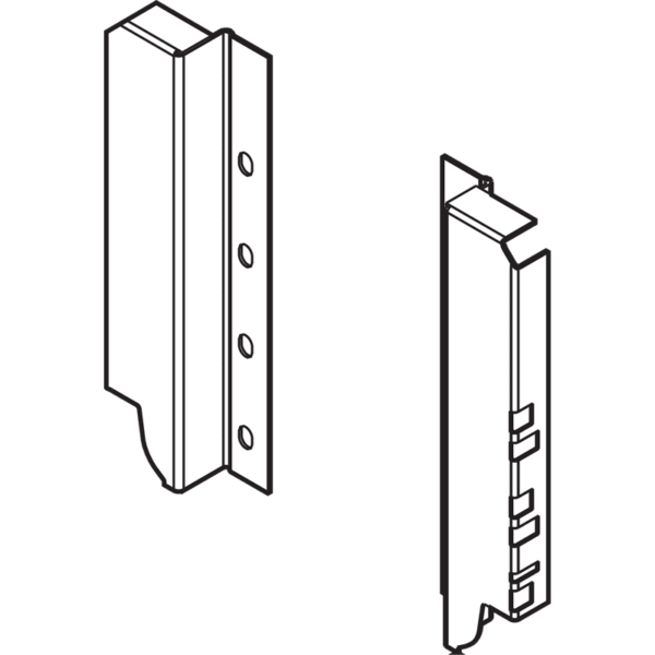 TBX Holzrückwandhalter-Set 151mm für Höhe C seidenweiss