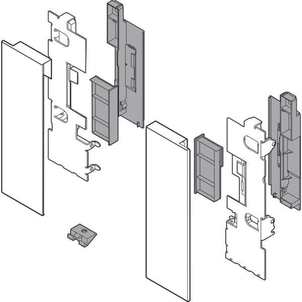 LBX free Fronthalter Höhe C für Innenauszug mit Einschubelement inox