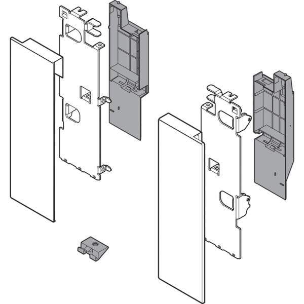 Blum LEGRABOX free Fronthalter Höhe C für Innenauszug mit Reling inox