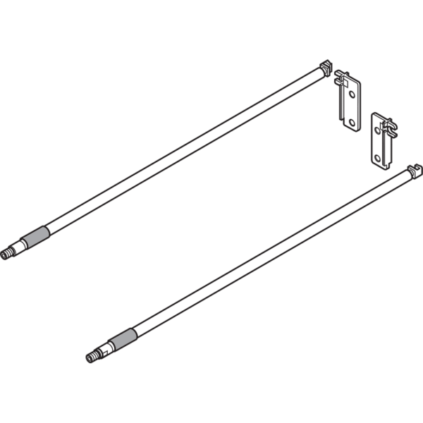 Längsrelingset Inserta mit Rückwandhalter für METABOX