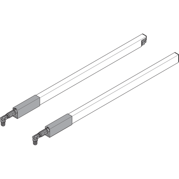 TBX antaro Längsreling-Set für Frontauszug oben NL 650mm, RAL 9006