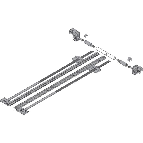 Seitenstabilisierung Ral 7037 TA-Teilauszug NL 435 - 650mm bis max. Korpusbreite