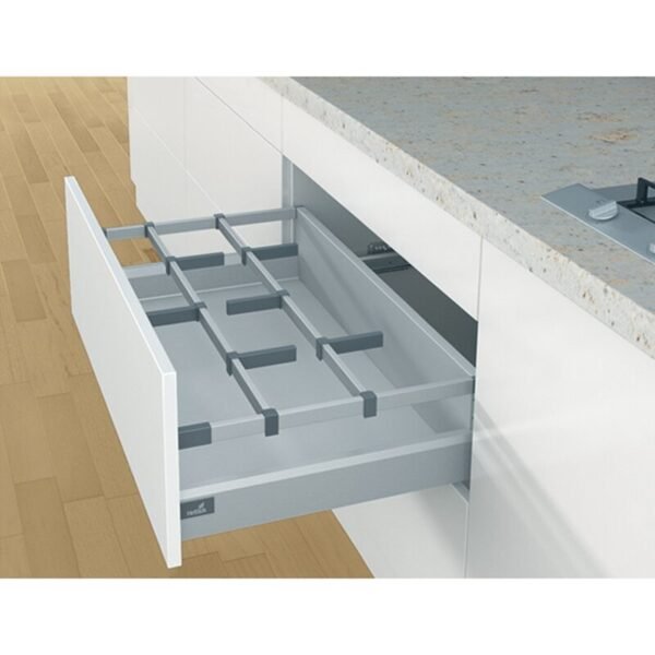 Schubkast.-Querreling, OrgaStore 400, 9182706,L 2000mm, silber pulverbeschichtet
