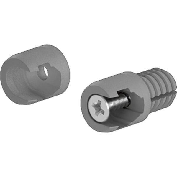 Hettich 9127011 Schubkasten Frontbefestigung für Längsreling ArciTech grau unbehandelt 10ST