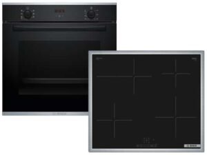 Bosch (HBD435FH63) Set Backofen HBS233BB0 Schwarz + Induktionskochfeld PIF64KBB5E autark
